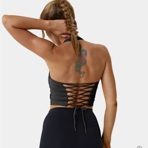 Halara lace up back halter top